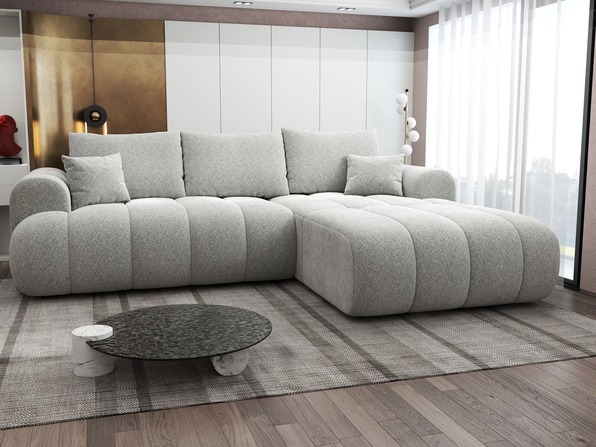 Colțar extensibil dumonde Milano Lounge Arena Silver II 255x190 cm