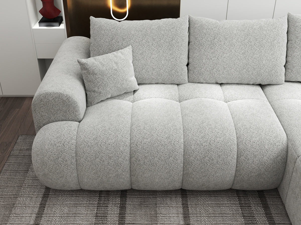 Colțar extensibil dumonde Milano Lounge Arena Silver II 255x190 cm