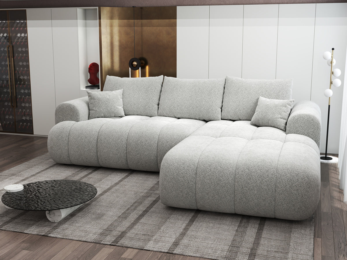 Colțar extensibil dumonde Milano Lounge Arena Silver II 255x190 cm