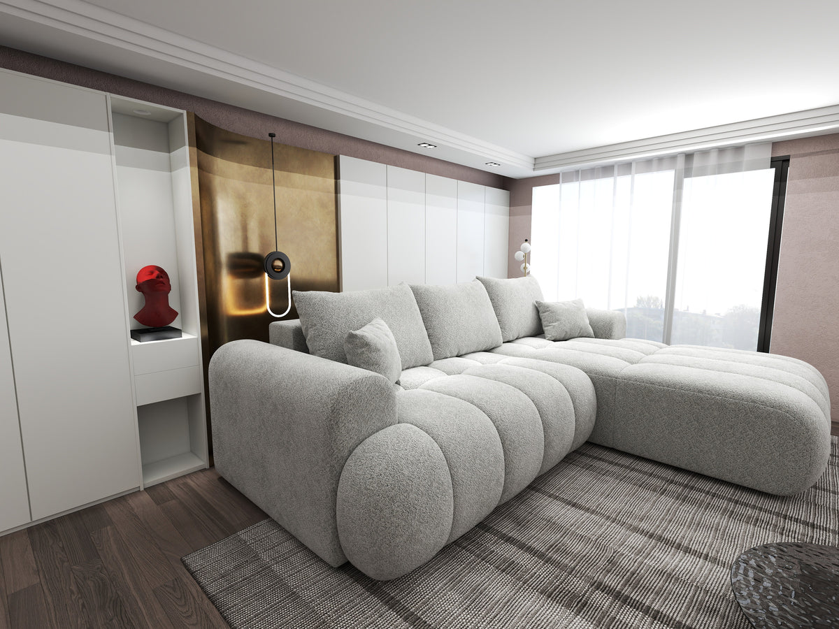 Colțar extensibil dumonde Milano Lounge Arena Silver II 255x190 cm