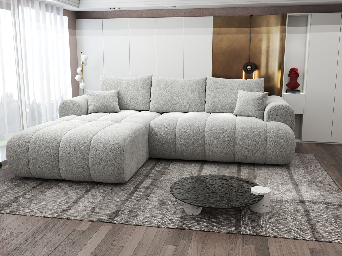 Colțar extensibil dumonde Milano Lounge Arena Silver 255x190 cm