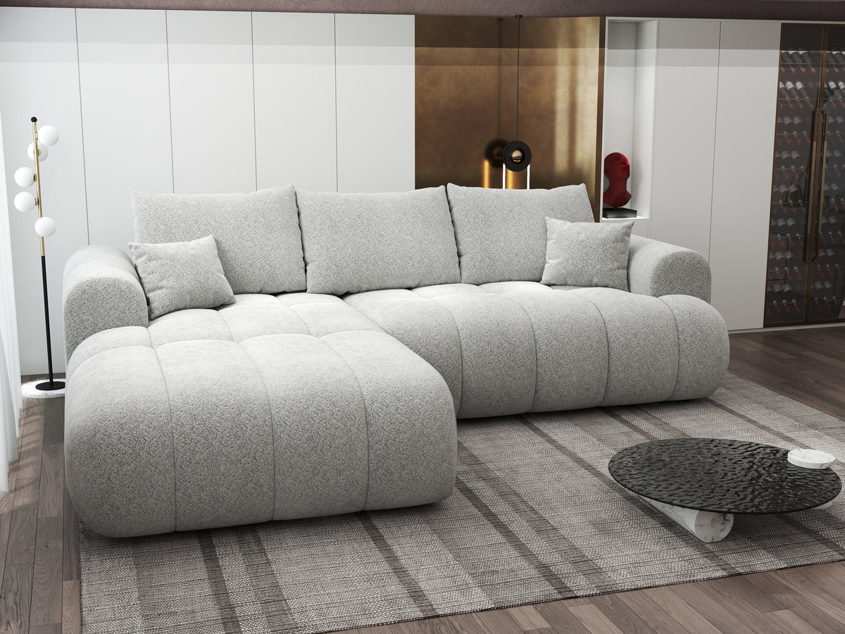 Colțar extensibil dumonde Milano Lounge Arena Silver 255x190 cm