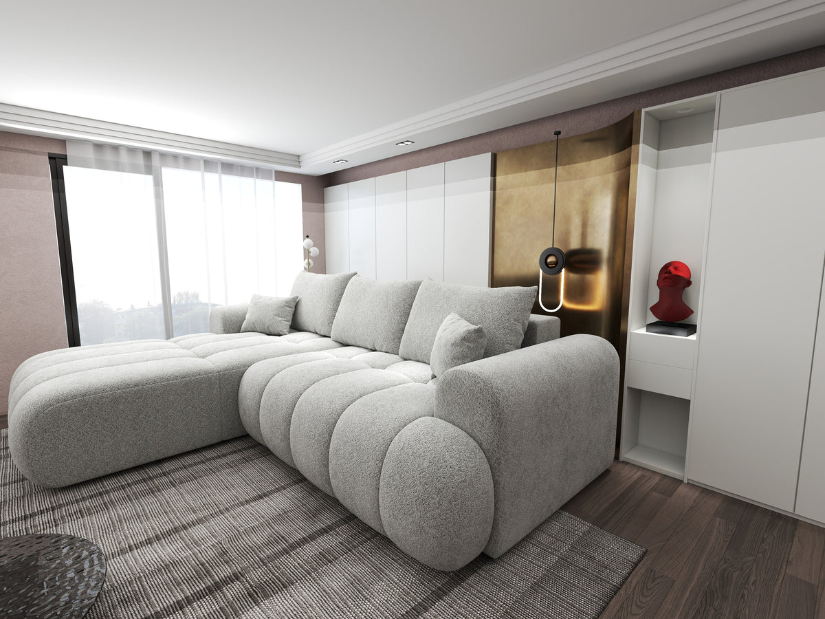 Colțar extensibil dumonde Milano Lounge Arena Silver 255x190 cm