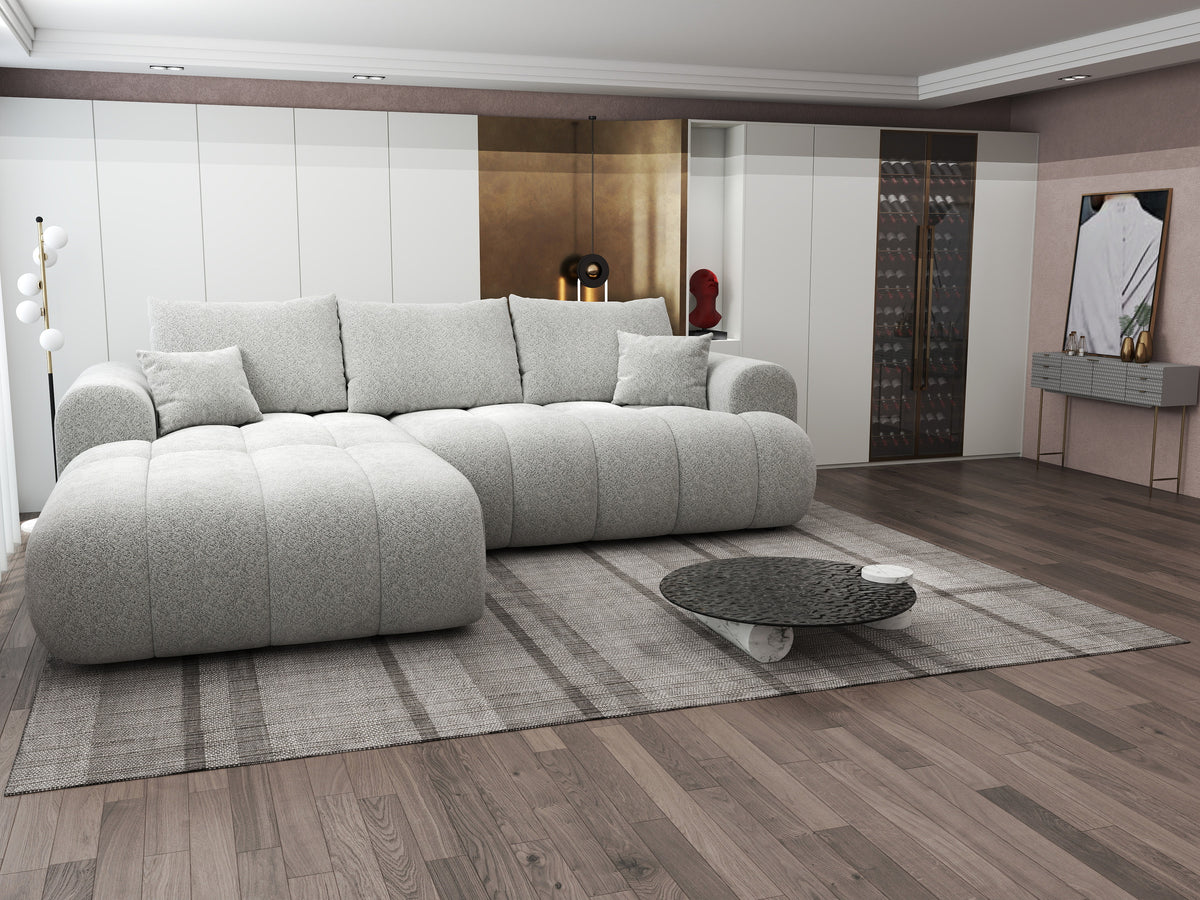 Colțar extensibil dumonde Milano Lounge Arena Silver 255x190 cm