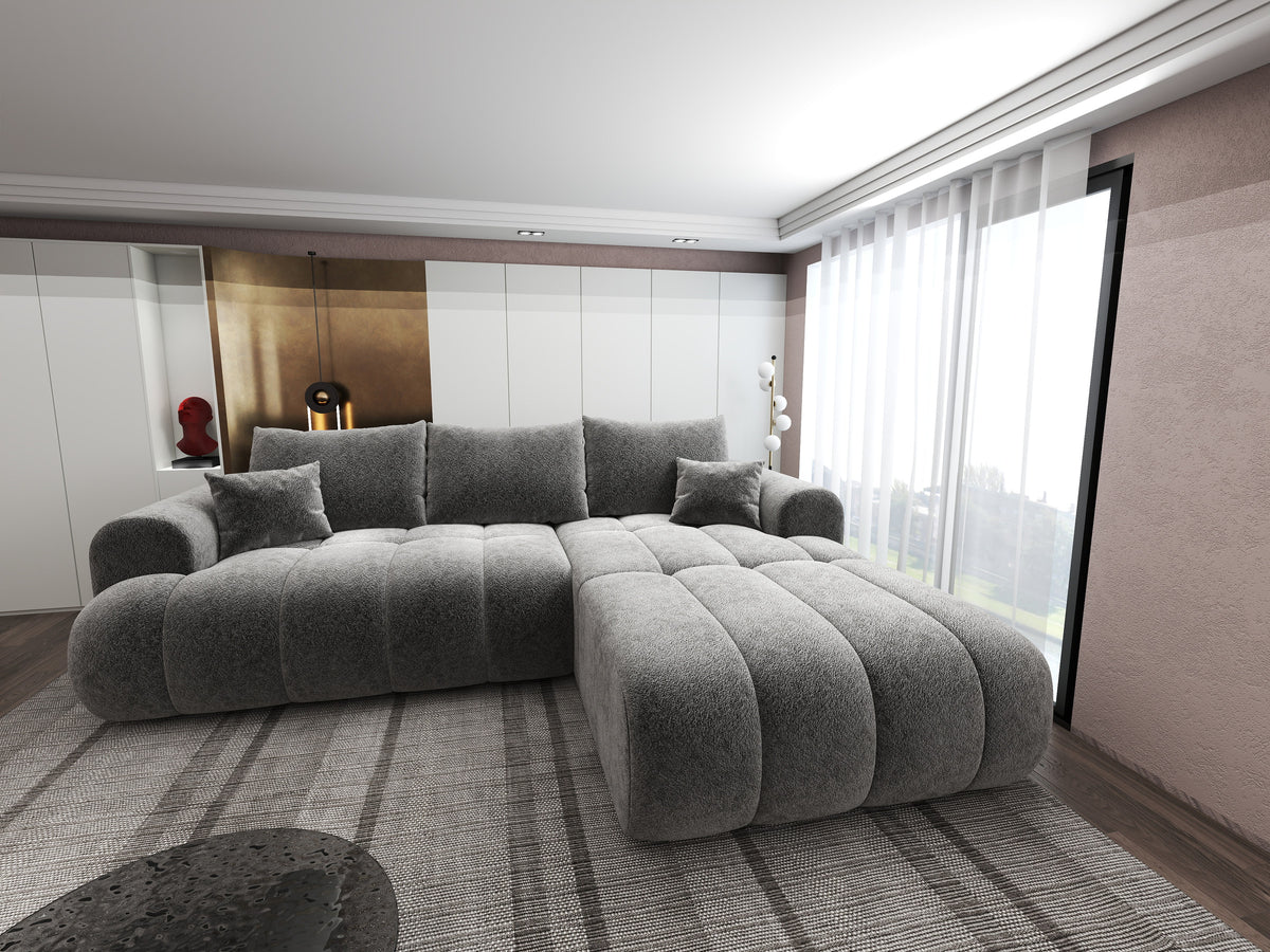 Colțar extensibil dumonde Milano Lounge Arena Grafit II 255x190 cm