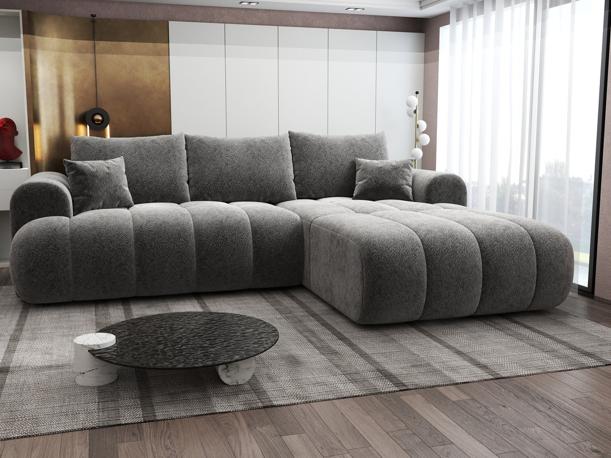 Colțar extensibil dumonde Milano Lounge Arena Grafit II 255x190 cm