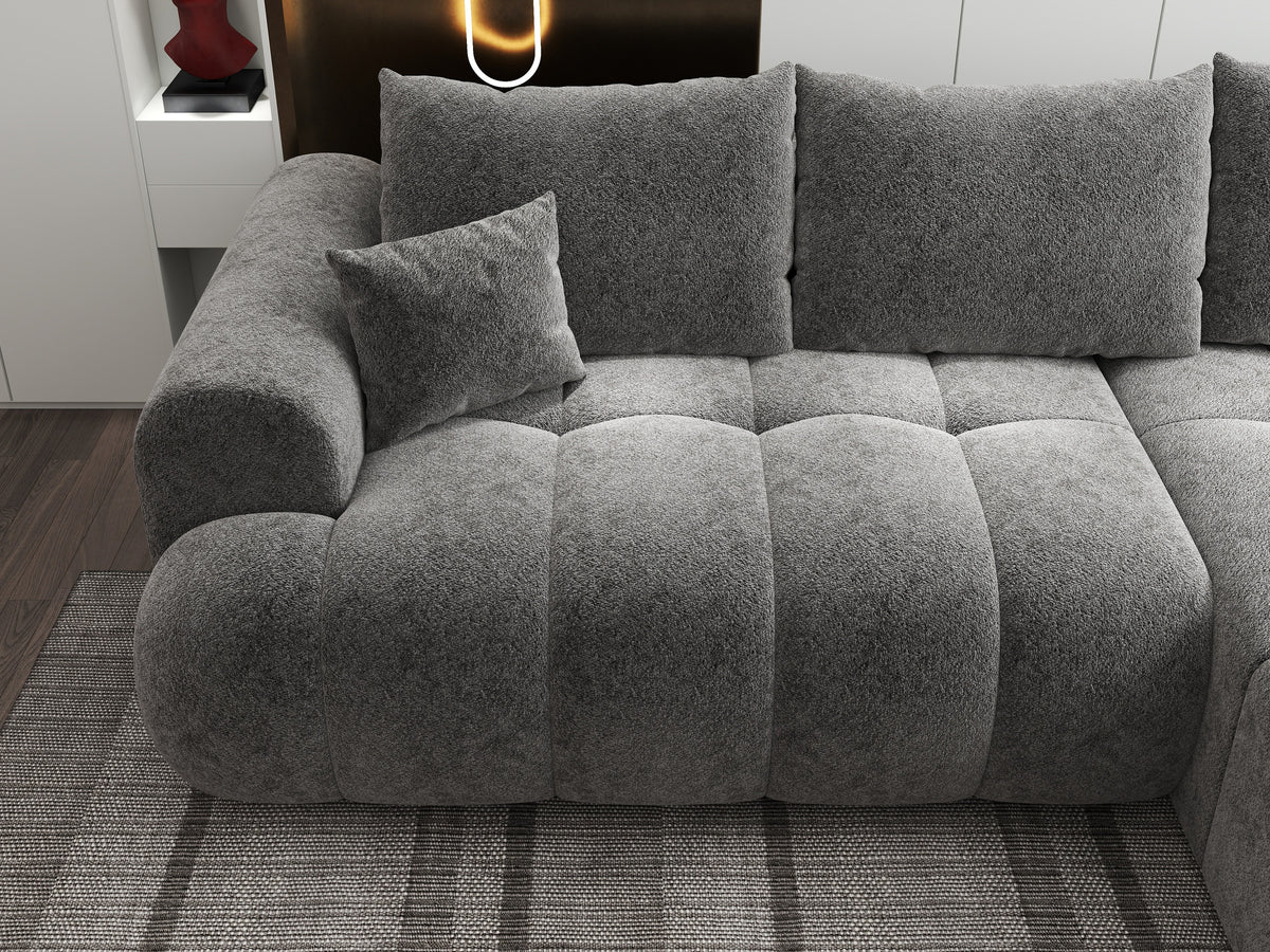 Colțar extensibil dumonde Milano Lounge Arena Grafit II 255x190 cm