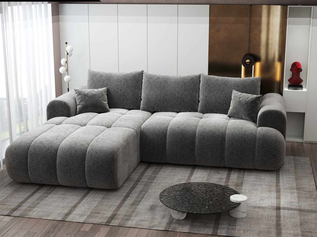 Colțar extensibil dumonde Milano Lounge Arena Grafit 255x190 cm