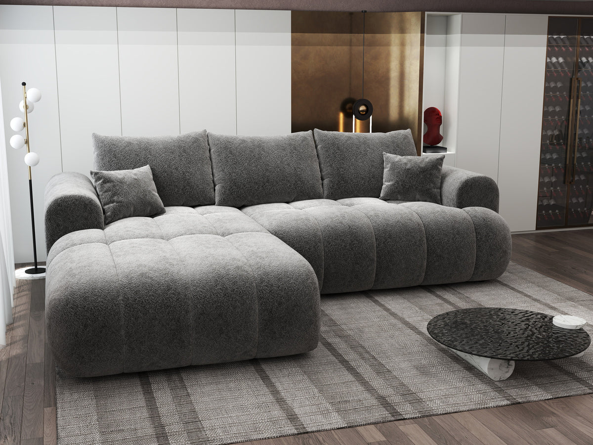 Colțar extensibil dumonde Milano Lounge Arena Grafit 255x190 cm