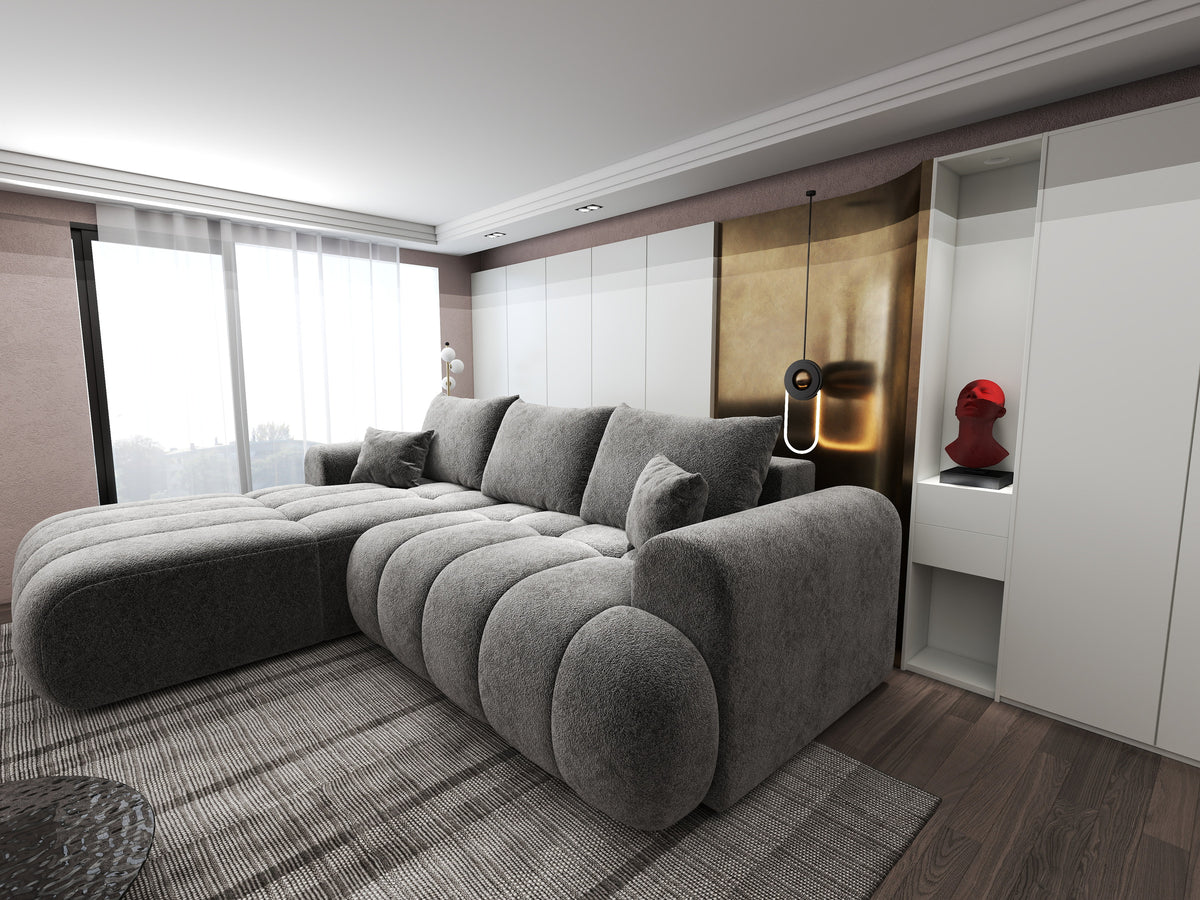 Colțar extensibil dumonde Milano Lounge Arena Grafit 255x190 cm