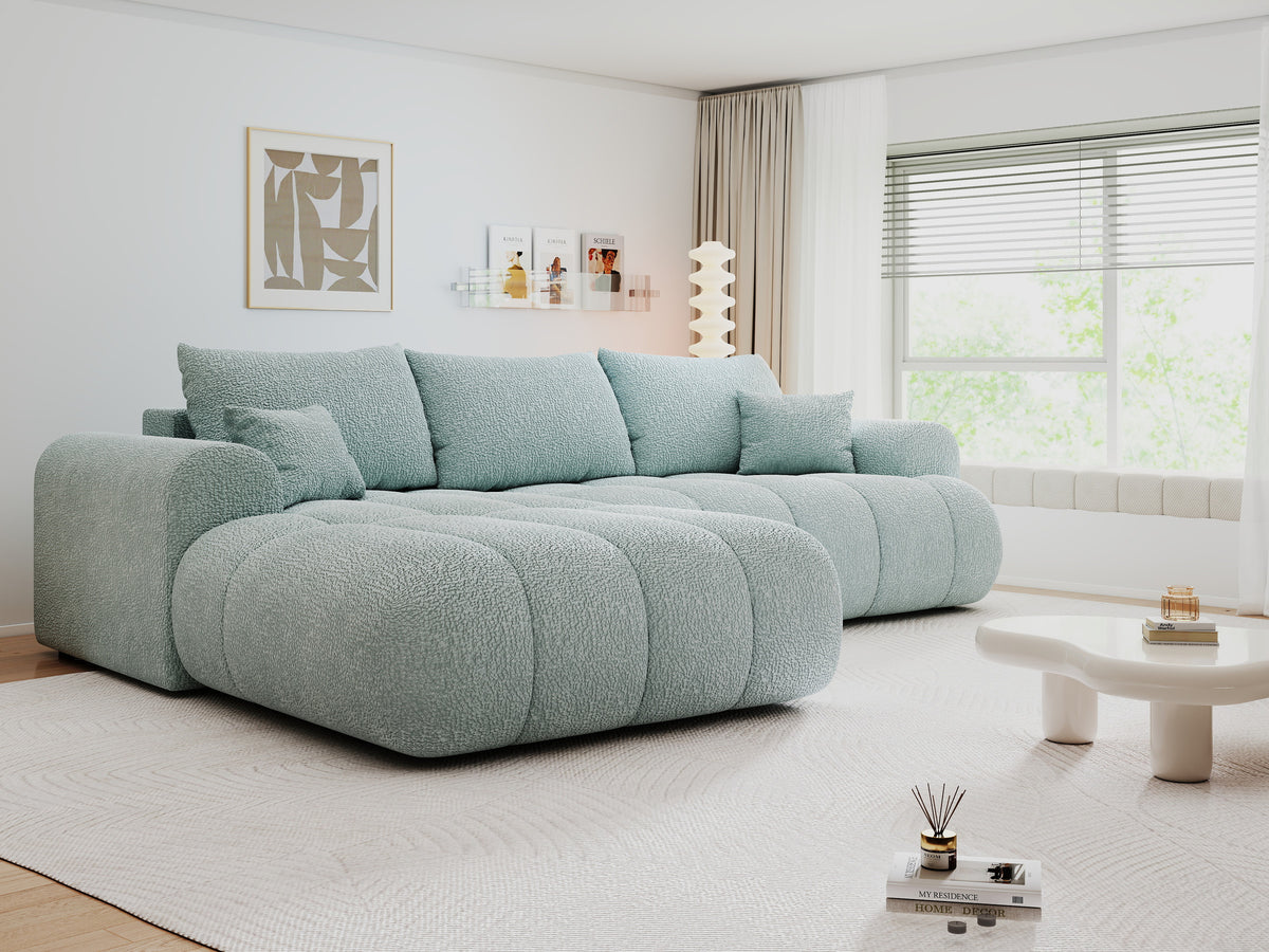 Colțar extensibil dumonde Milano Lounge Jaguar Aqua 255x190 cm