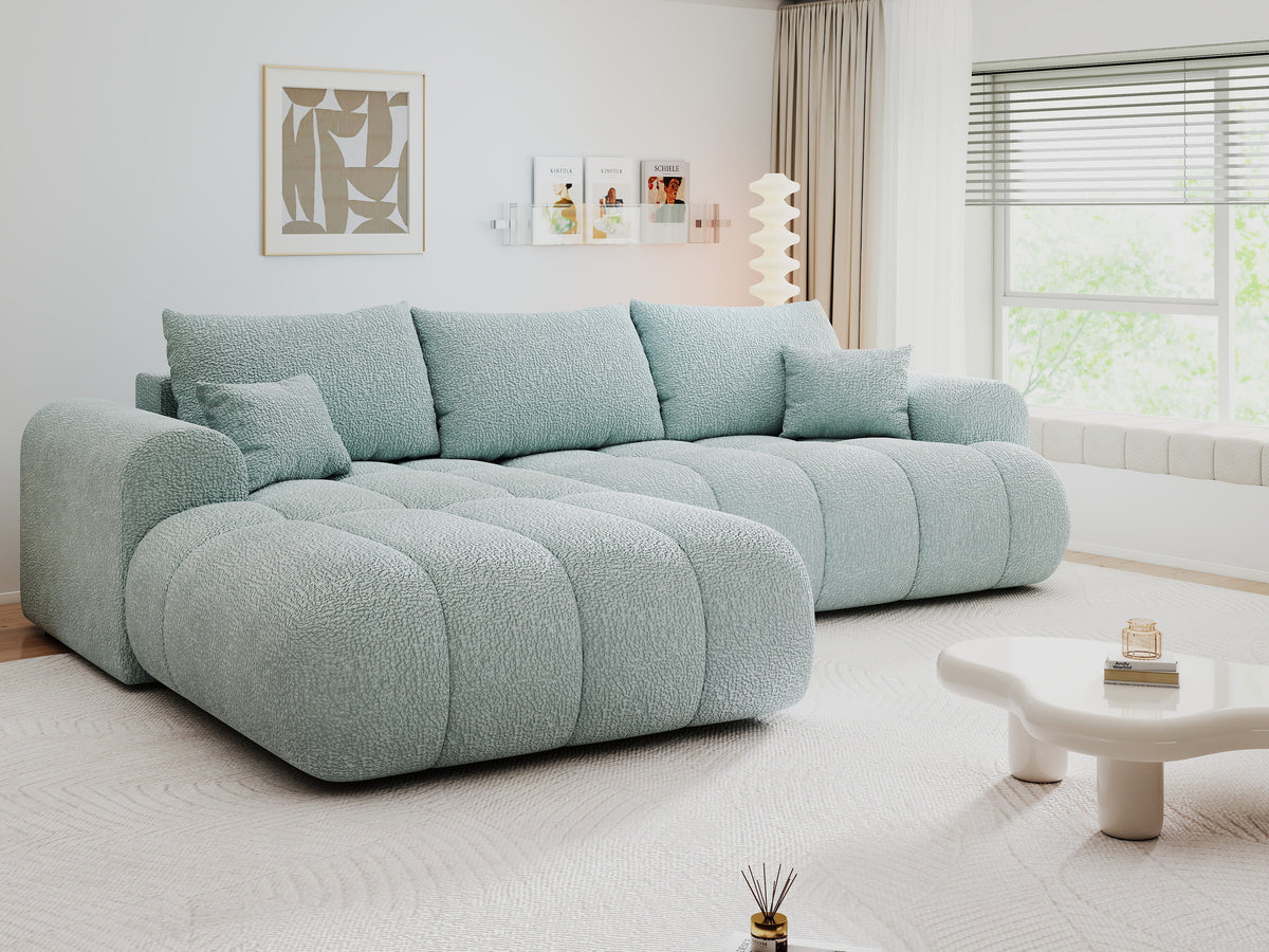 Colțar extensibil dumonde Milano Lounge Jaguar Aqua 255x190 cm