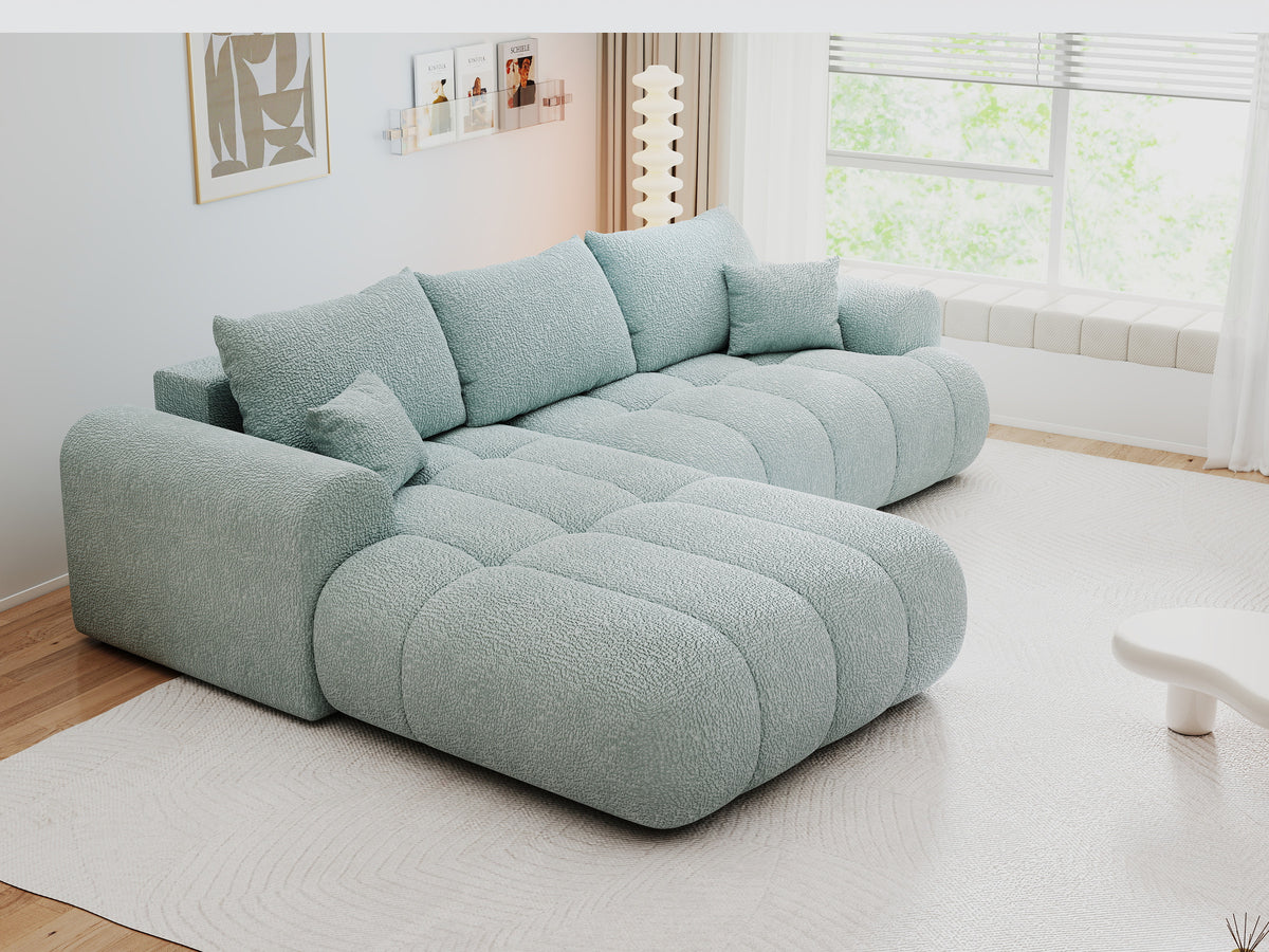 Colțar extensibil dumonde Milano Lounge Jaguar Aqua 255x190 cm