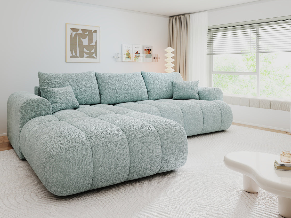 Colțar extensibil dumonde Milano Lounge Jaguar Aqua 255x190 cm