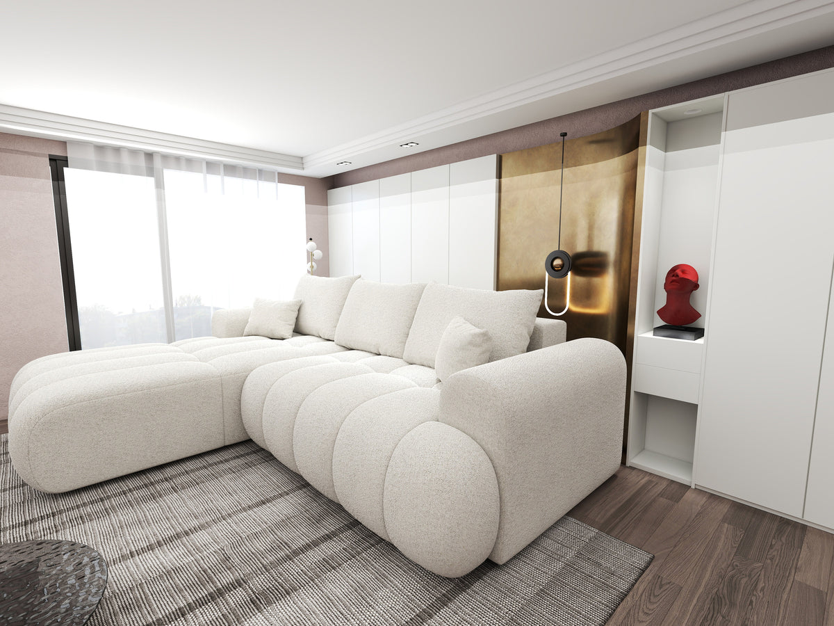 Colțar extensibil dumonde Milano Lounge Monte Bej 255x190 cm