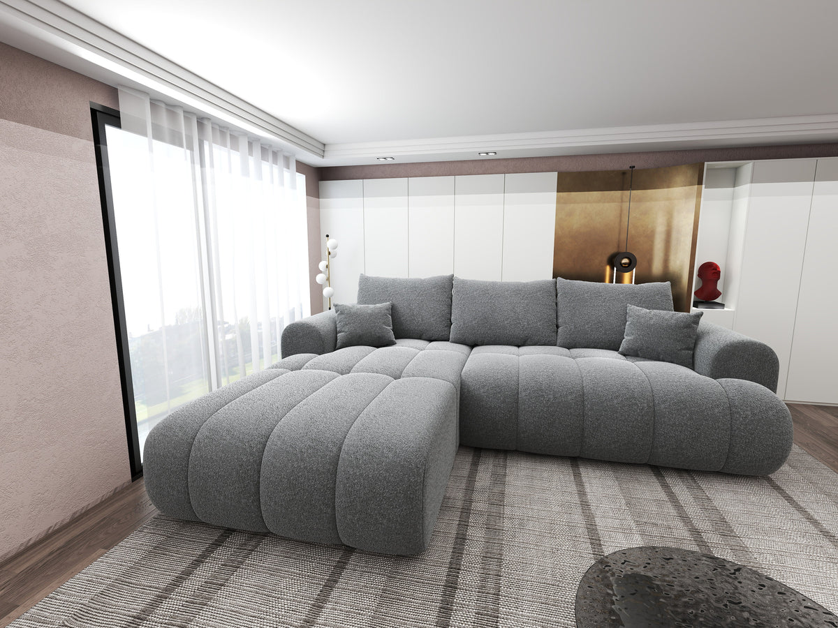 Colțar extensibil dumonde Milano Lounge Monte Gri 255x190 cm