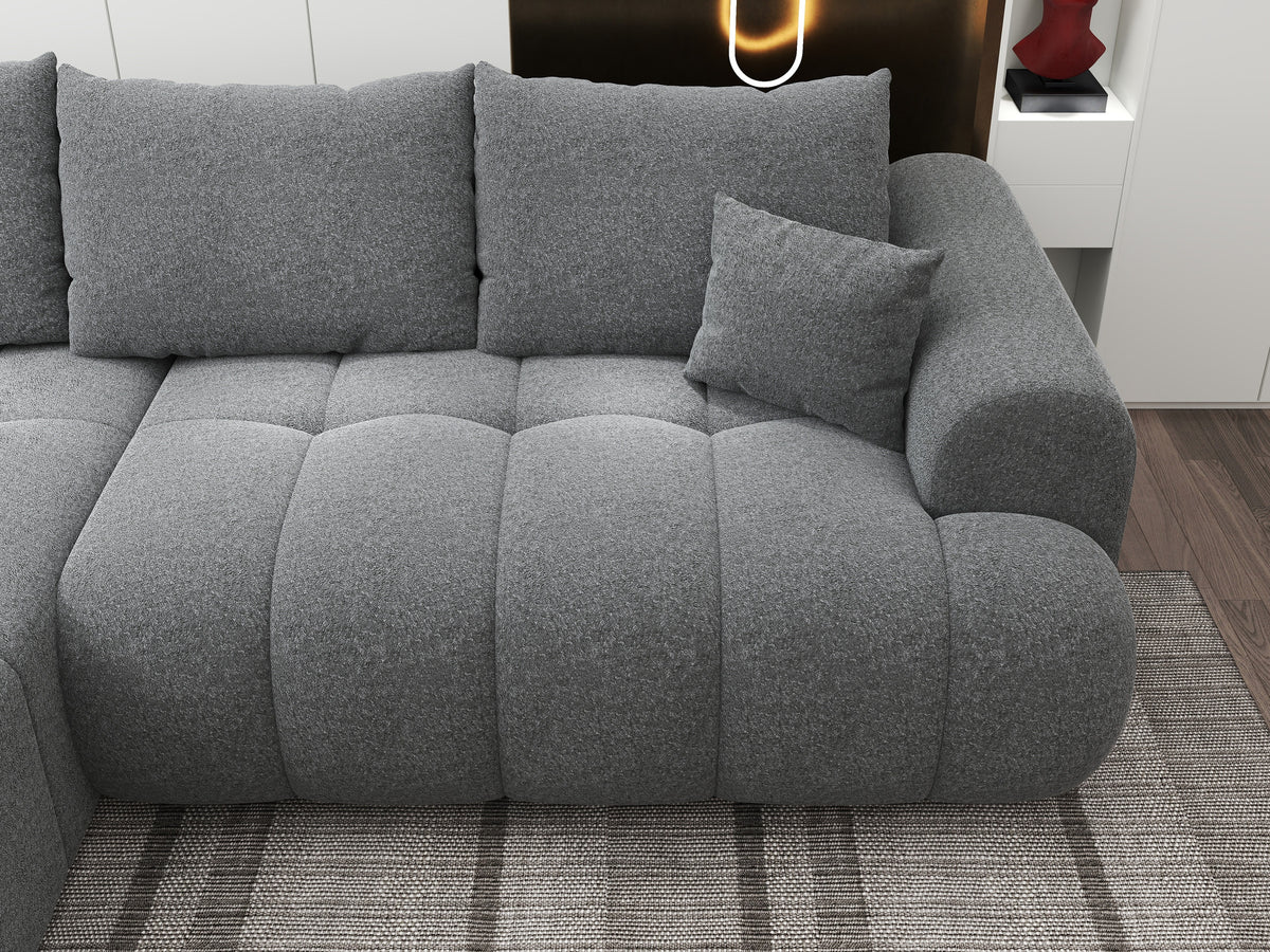 Colțar extensibil dumonde Milano Lounge Monte Gri 255x190 cm