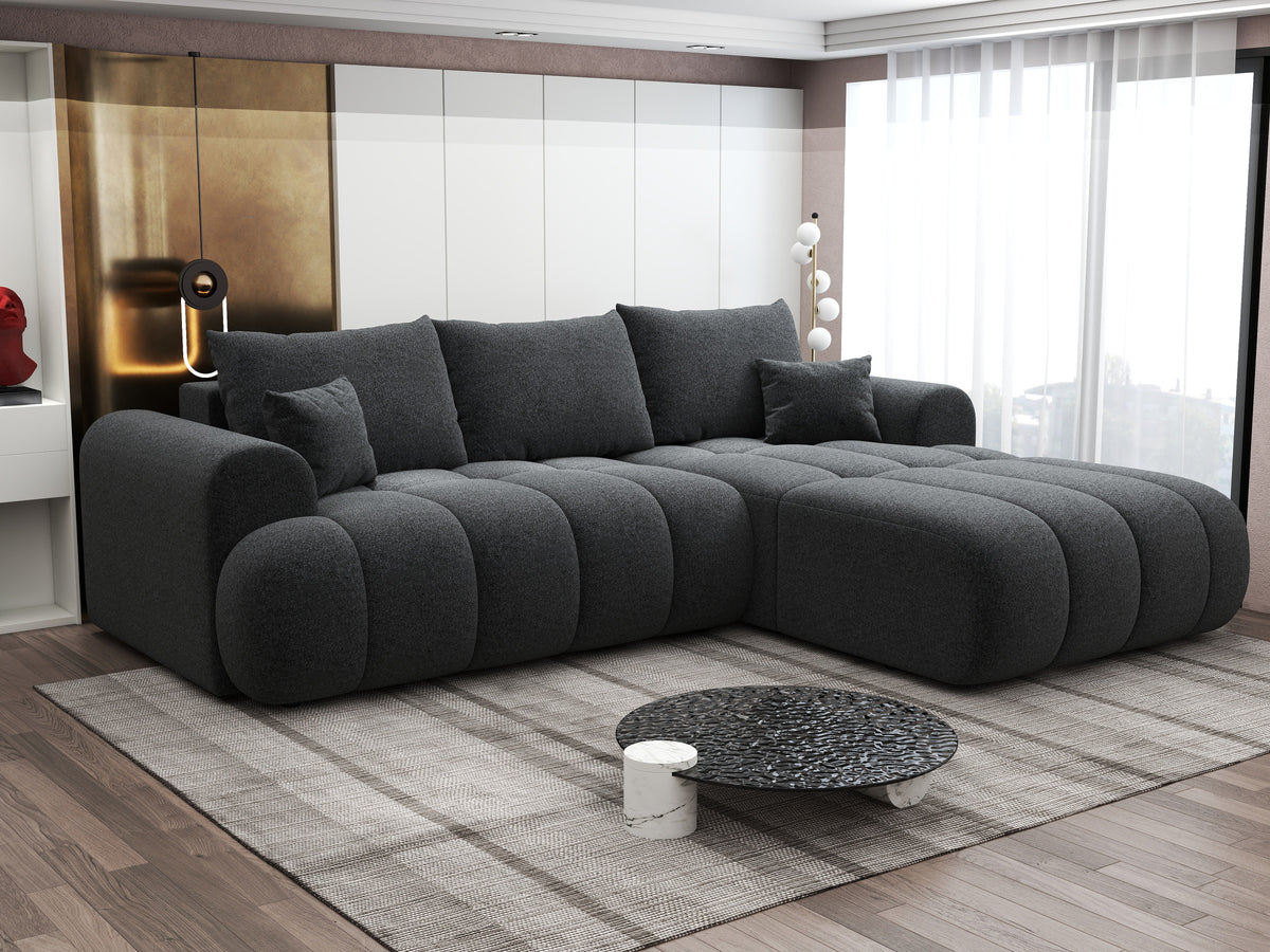 Colțar extensibil dumonde Milano Lounge Monte Negru II 255x190 cm