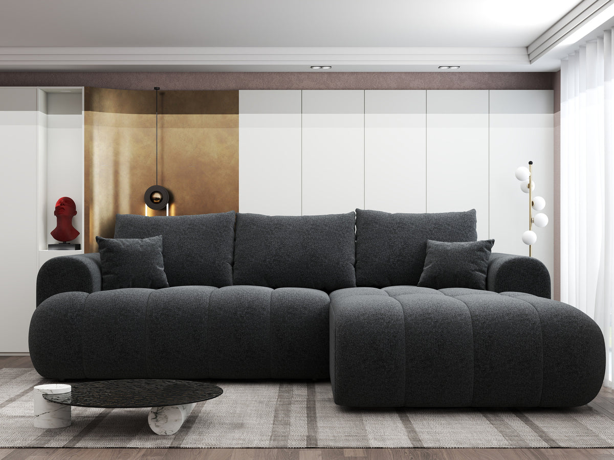 Colțar extensibil dumonde Milano Lounge Monte Negru II 255x190 cm
