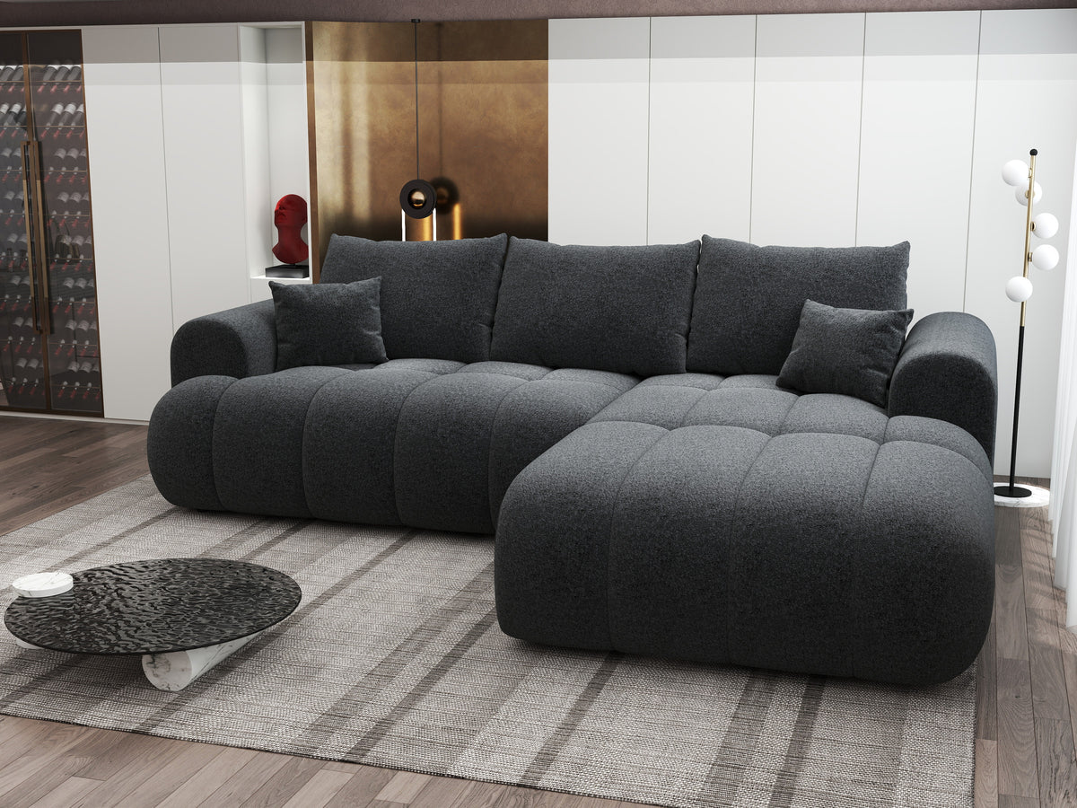Colțar extensibil dumonde Milano Lounge Monte Negru II 255x190 cm