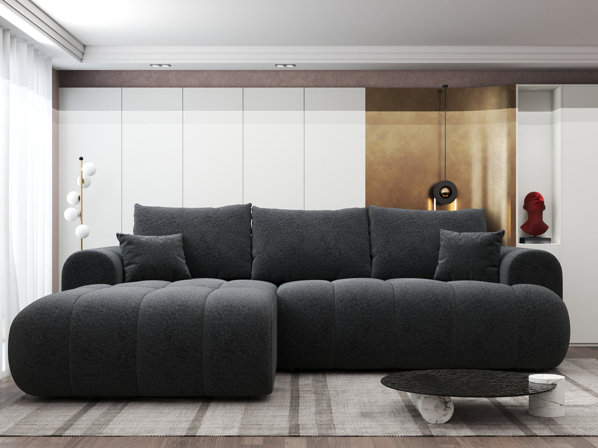 Colțar extensibil dumonde Milano Lounge Monte Negru 255x190 cm