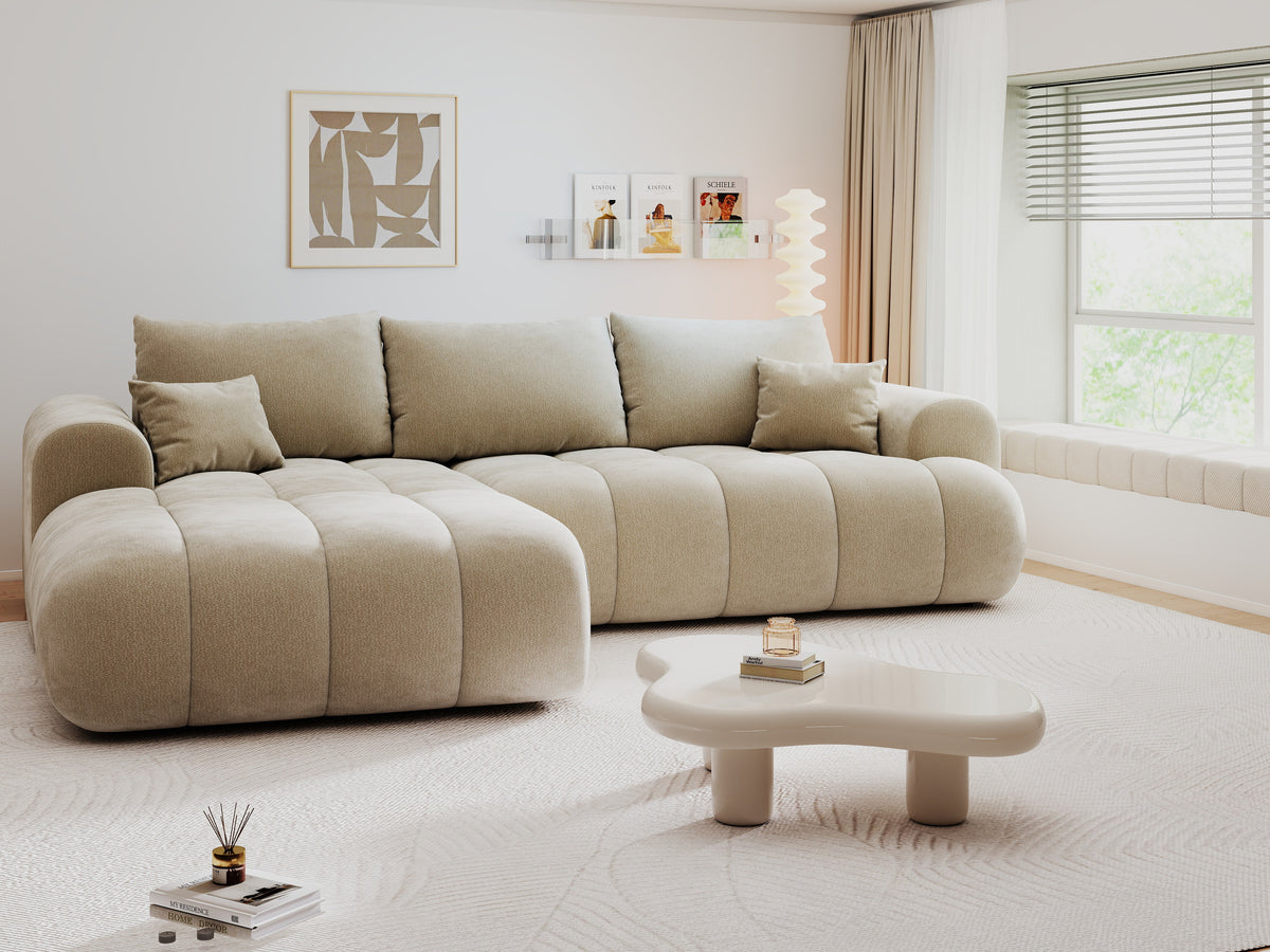 Colțar extensibil dumonde Milano Lounge Vibe Bej 255x190 cm