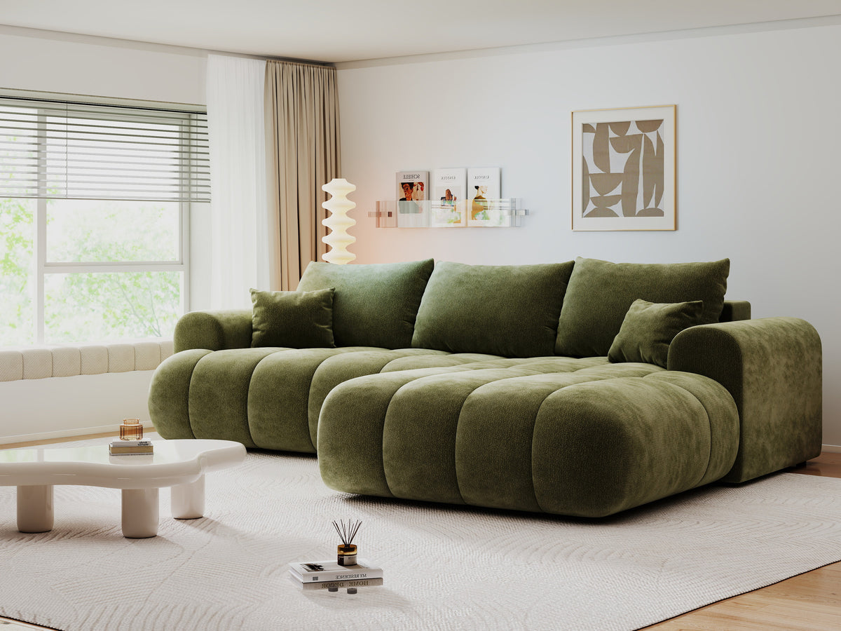 Colțar extensibil dumonde Milano Lounge Vibe Olive II 255x190 cm