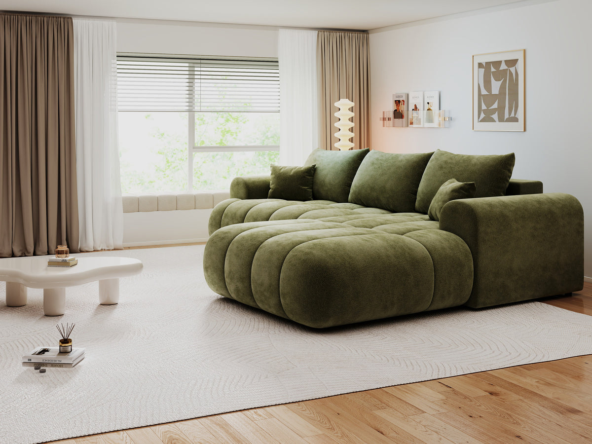 Colțar extensibil dumonde Milano Lounge Vibe Olive II 255x190 cm