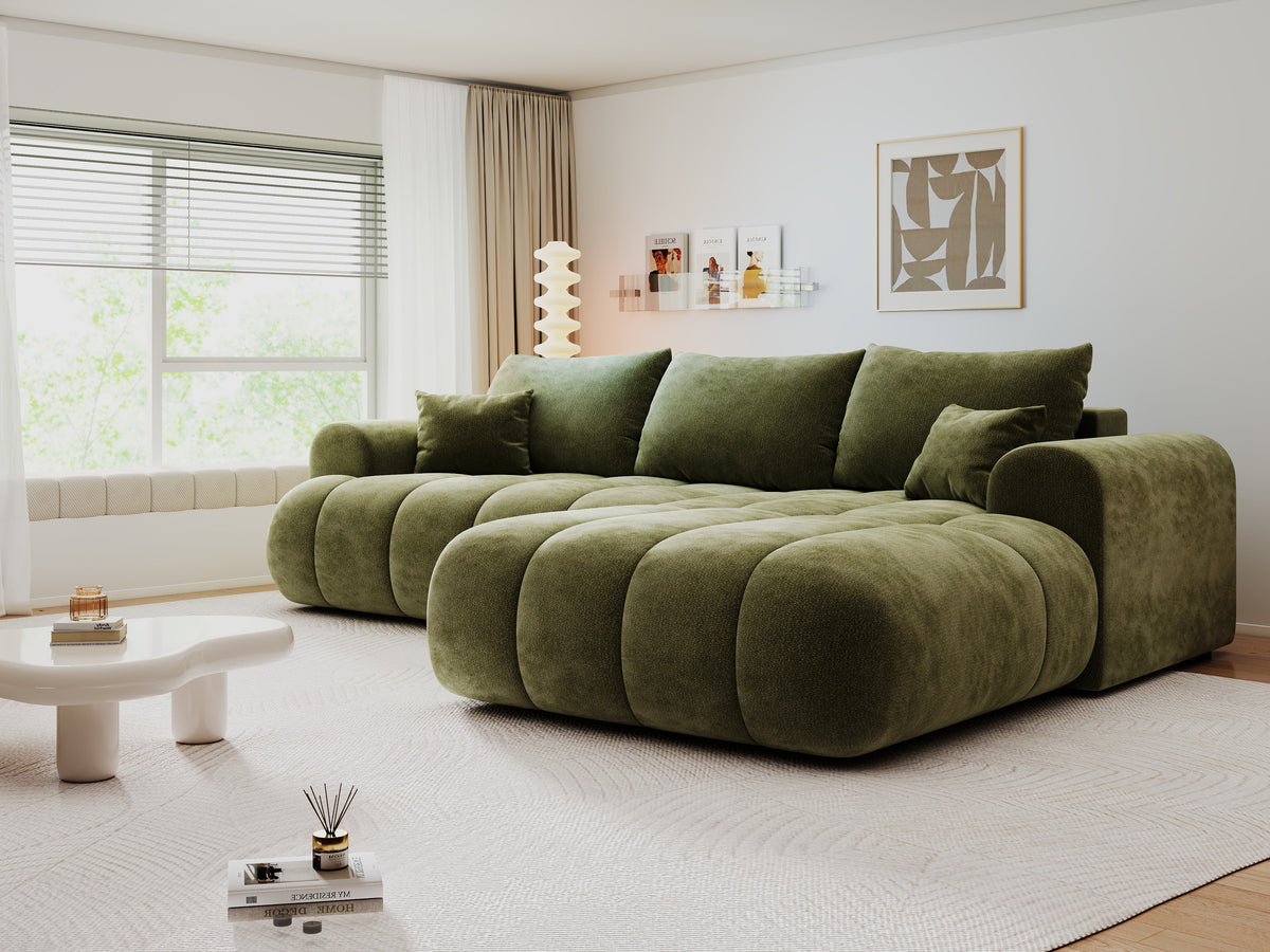 Colțar extensibil dumonde Milano Lounge Vibe Olive II 255x190 cm
