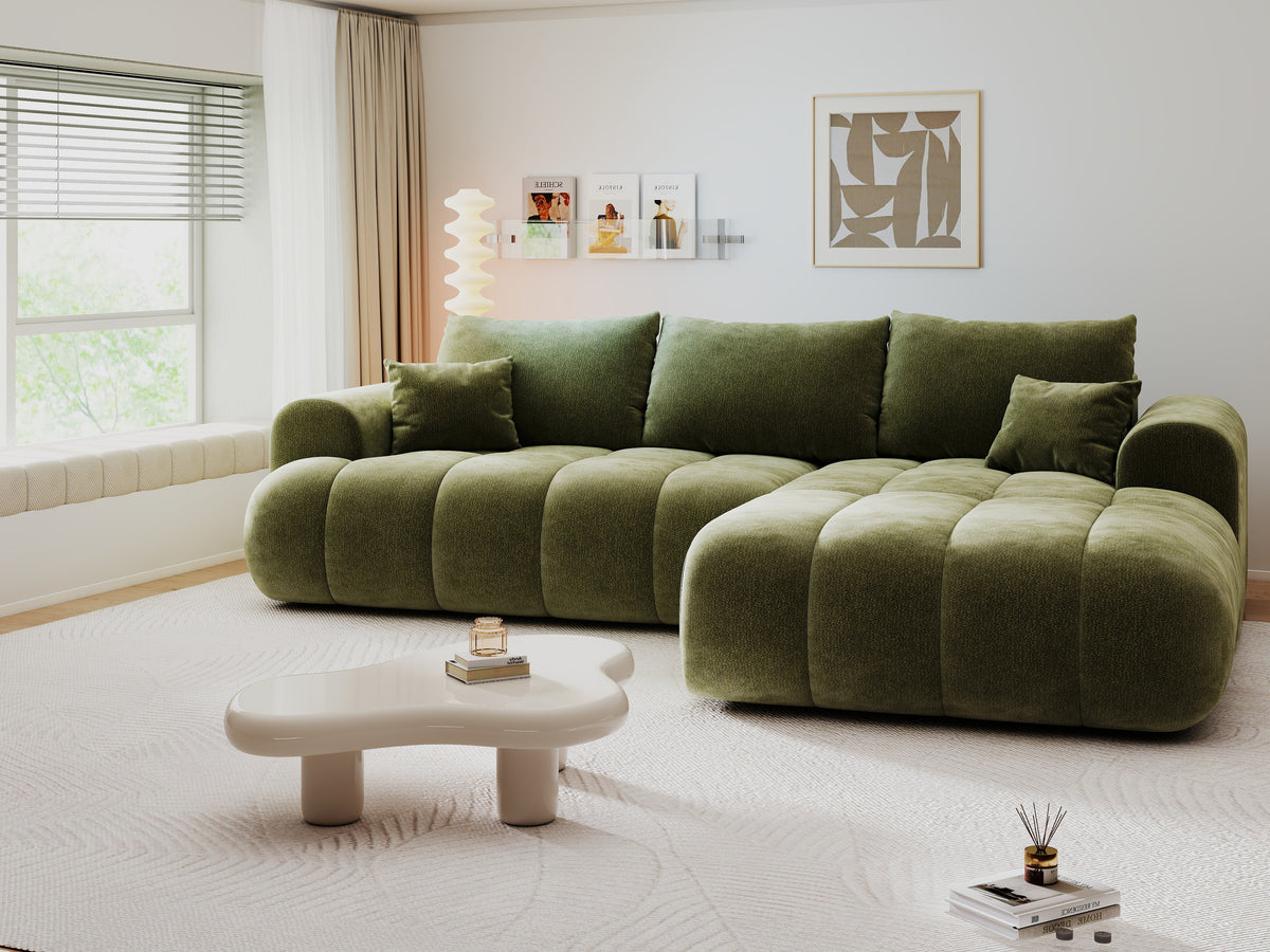 Colțar extensibil dumonde Milano Lounge Vibe Olive II 255x190 cm