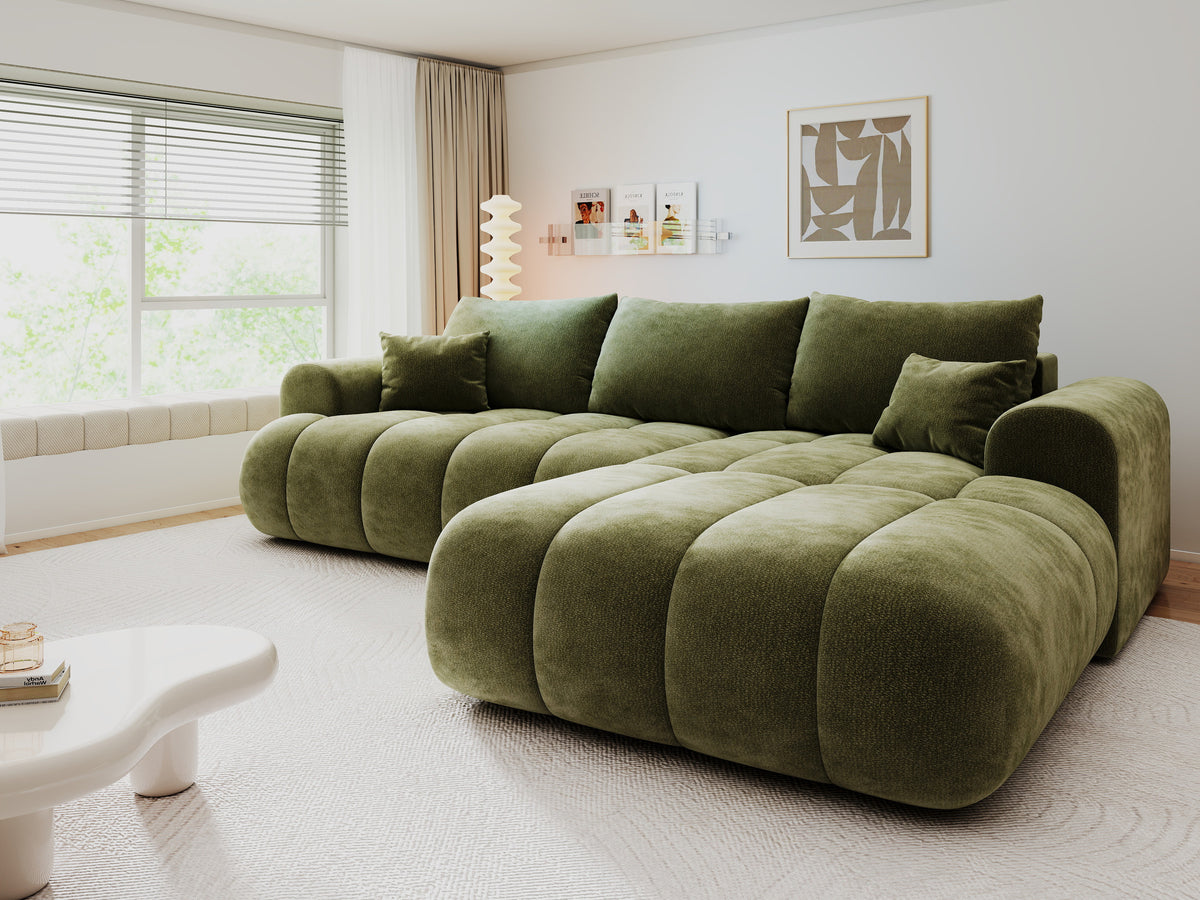 Colțar extensibil dumonde Milano Lounge Vibe Olive II 255x190 cm