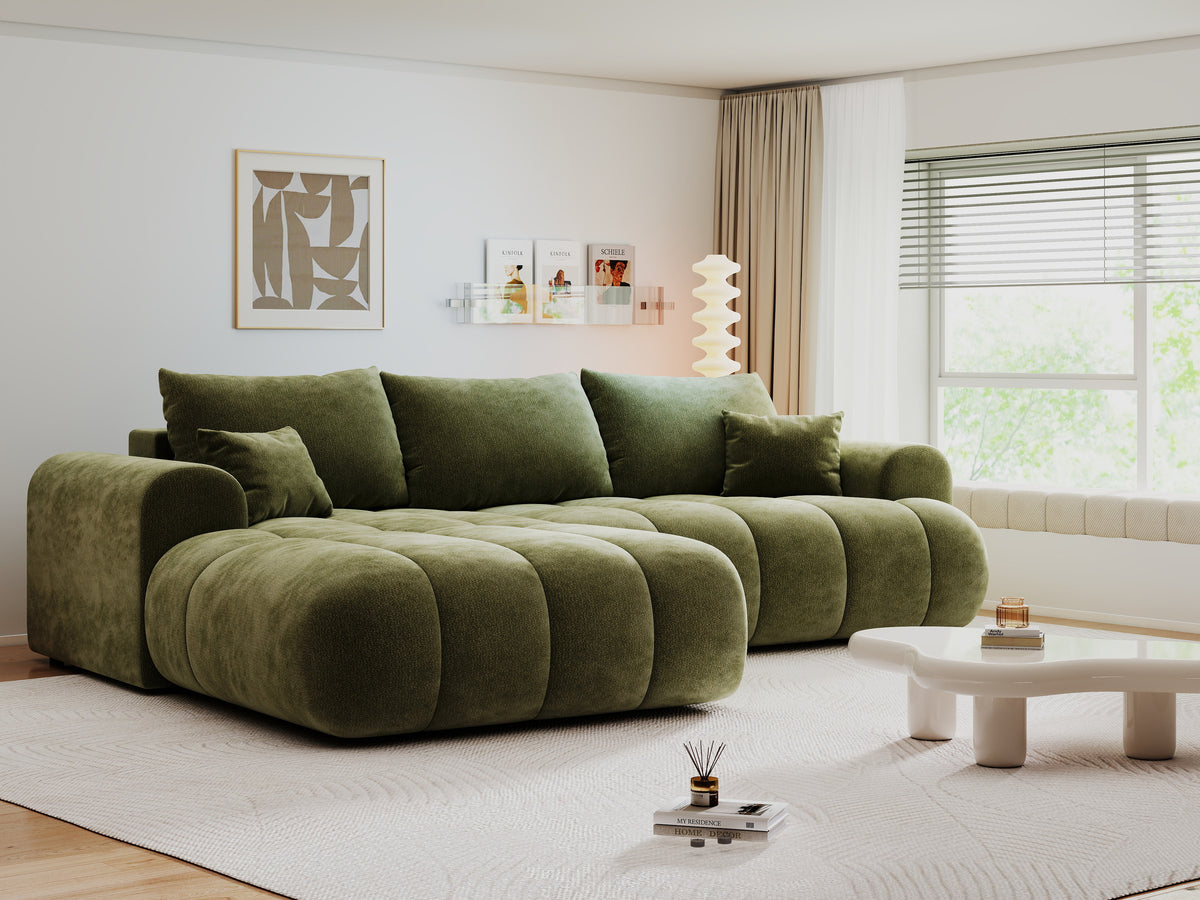 Colțar extensibil dumonde Milano Lounge Vibe Olive 255x190 cm