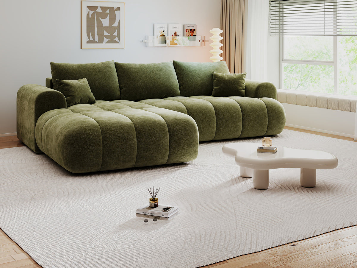 Colțar extensibil dumonde Milano Lounge Vibe Olive 255x190 cm