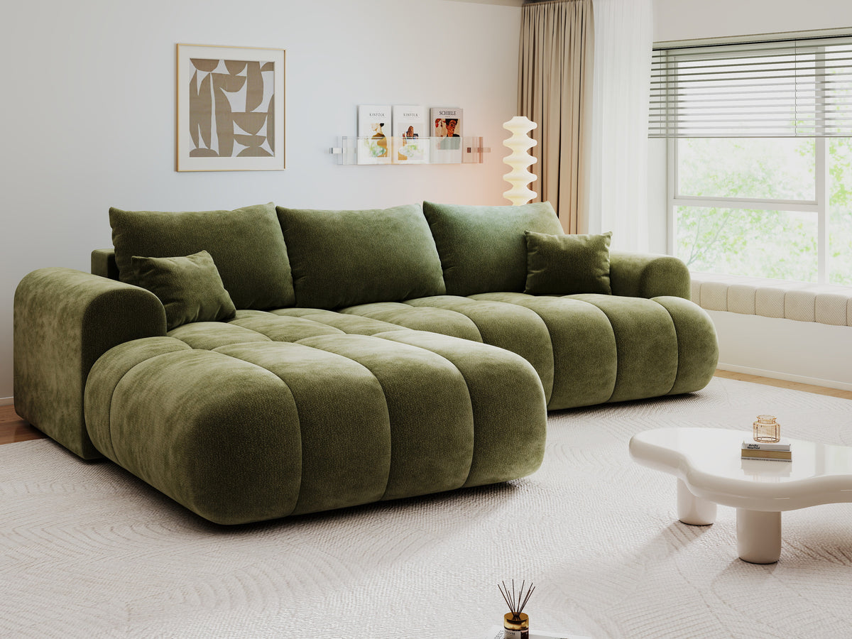 Colțar extensibil dumonde Milano Lounge Vibe Olive 255x190 cm