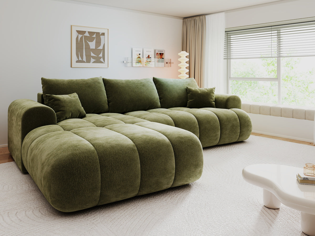 Colțar extensibil dumonde Milano Lounge Vibe Olive 255x190 cm