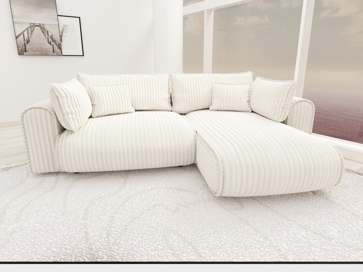 Colțar extensibil dumonde cu ladă de depozitare Monaco L Tilia Crem II 270x190 cm
