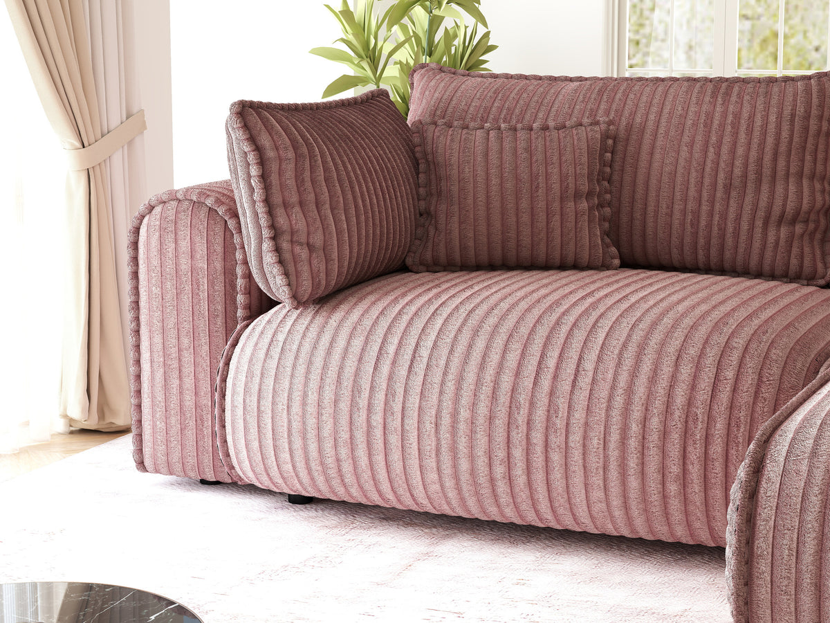 Colțar extensibil dumonde cu ladă de depozitare Monaco L Tilia Roz II 270x100 cm