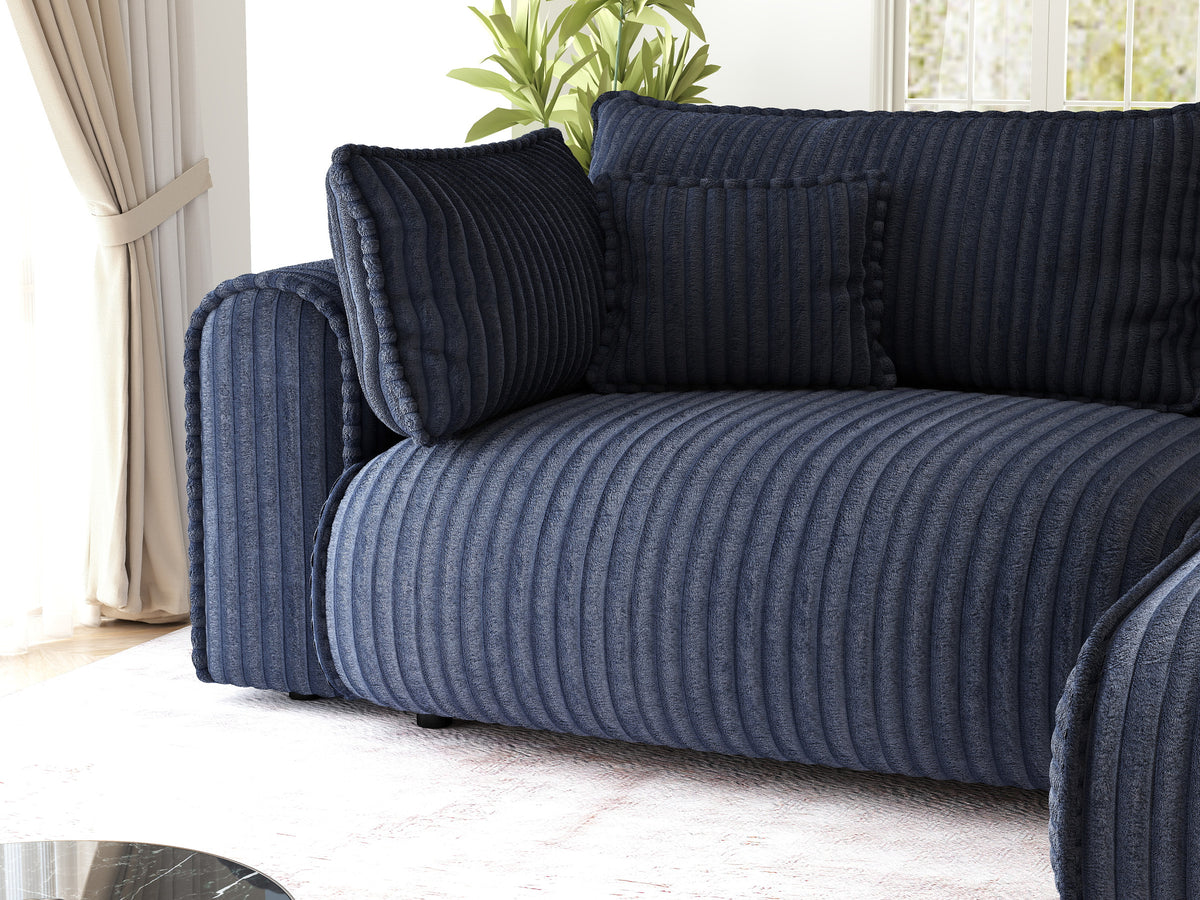 Colțar extensibil dumonde cu ladă de depozitare Monaco L Tilia Albastru II 270x100 cm