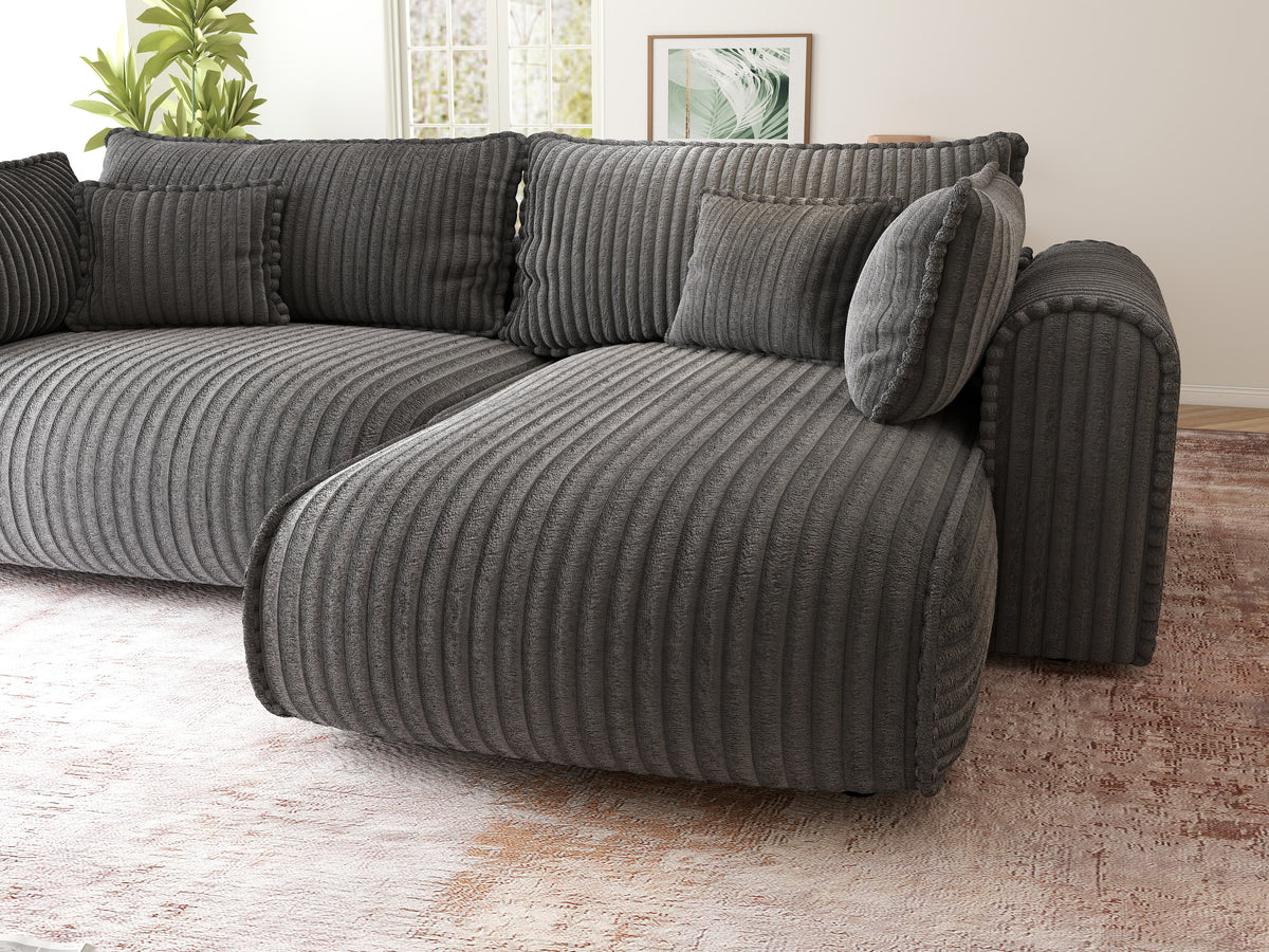 Colțar extensibil dumonde cu ladă de depozitare Monaco L Tilia Grafit II 270x190 cm