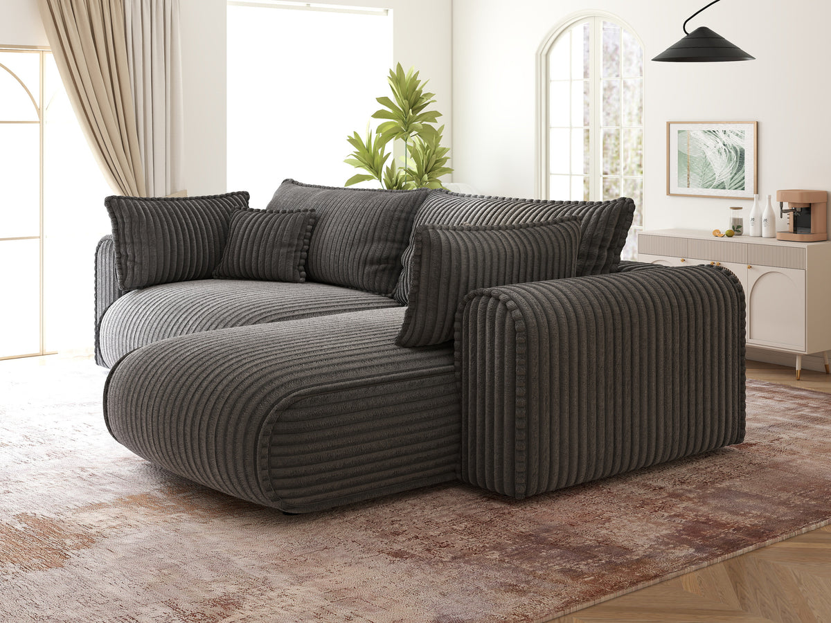 Colțar extensibil dumonde cu ladă de depozitare Monaco L Tilia Grafit II 270x190 cm