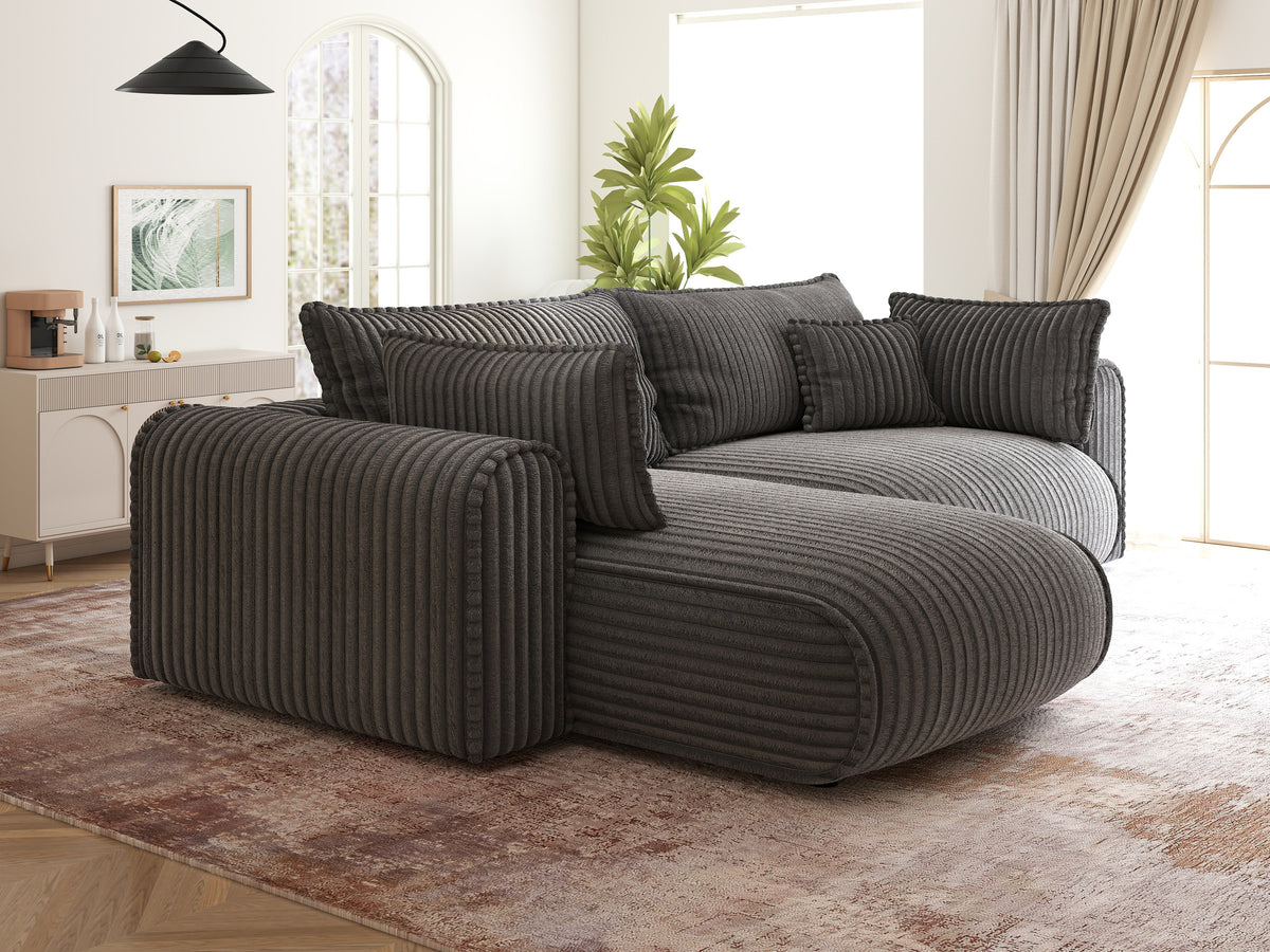 Colțar extensibil dumonde cu ladă de depozitare Monaco L Tilia Grafit 270x190 cm