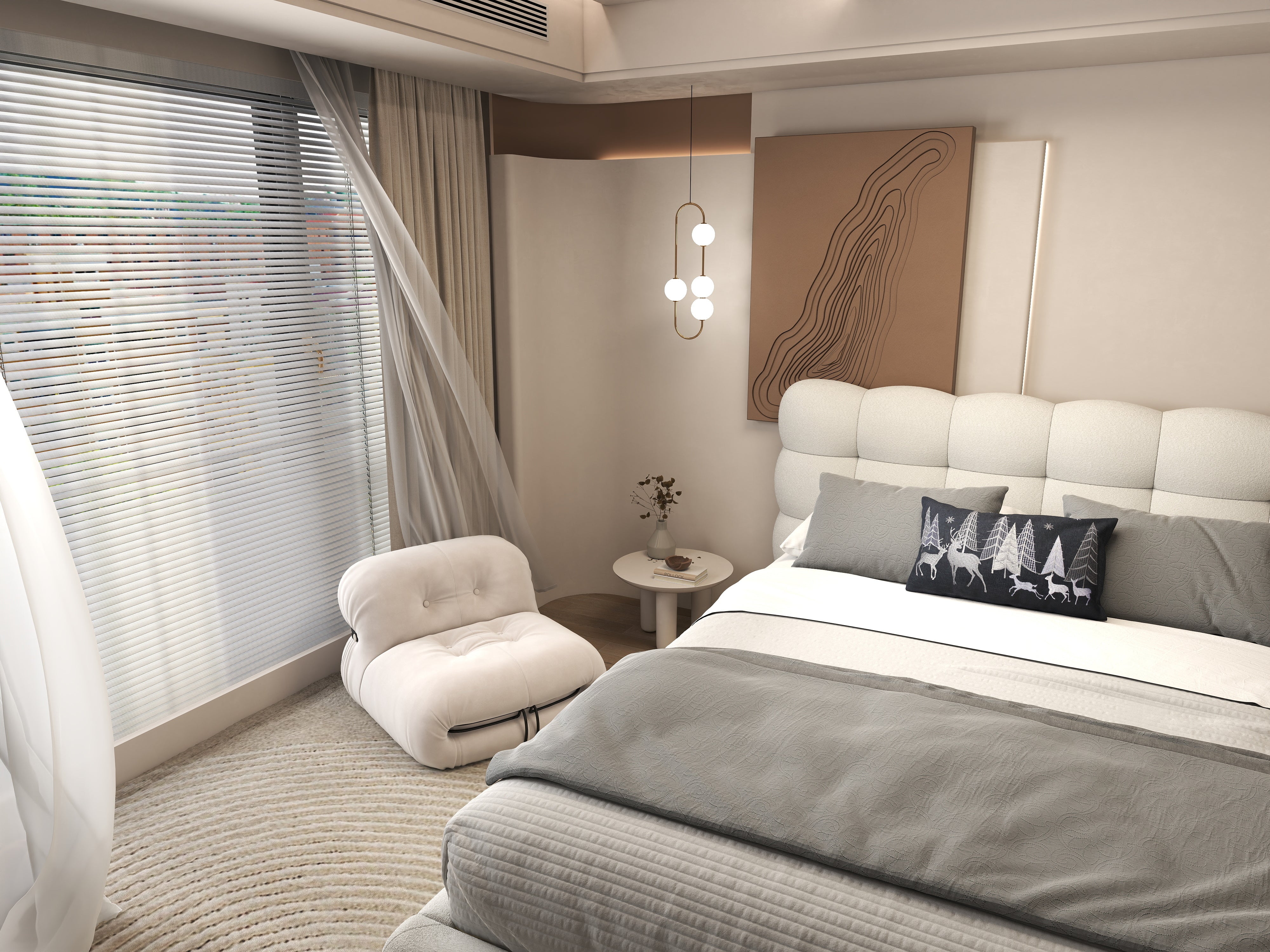 Pat dormitor dumonde, tapitat alb cu LED, "floating bed" Cloud 160x200 cm, somiera inclusa WLS