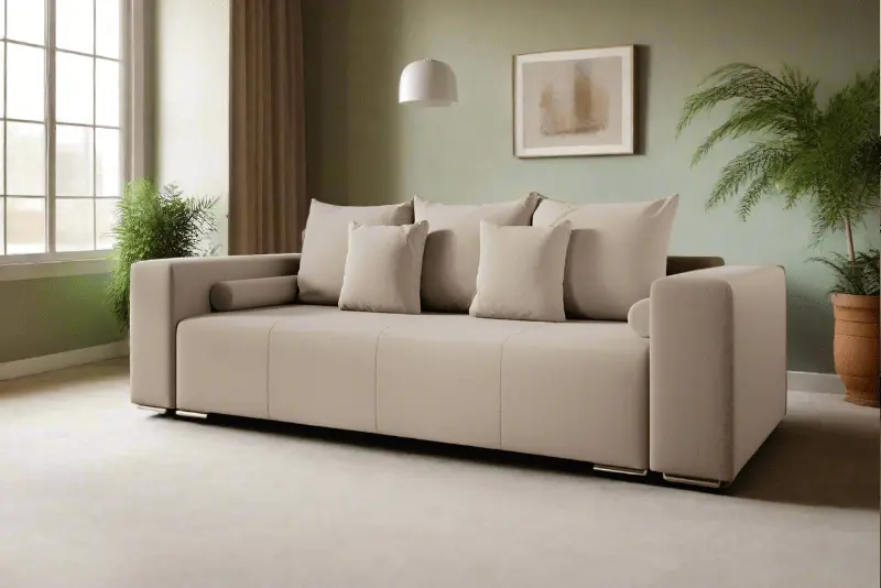 Canapea extensibilă dumonde cu ladă de depozitare si sezut confortabil din spuma HR, Marbela Bej 245x100 cm Fabrica