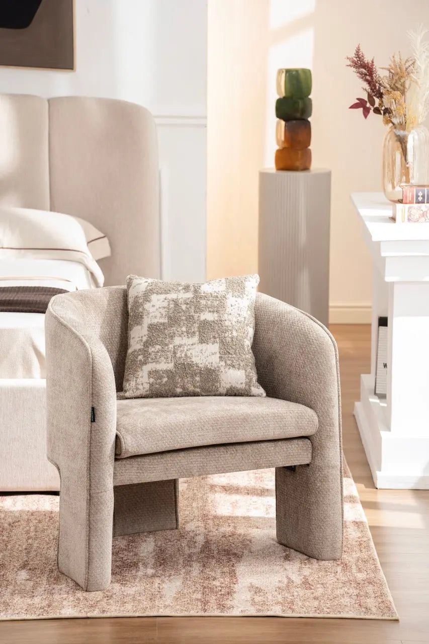 Fotoliu dumonde tapitat Bej modern Sergio 65x78cm ULK