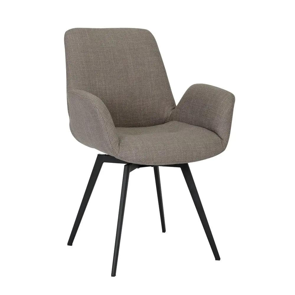 Scaun tapitat cu stofa si picioare metalice, gri / negru, Lima 61x64xh85 cm, dumonde