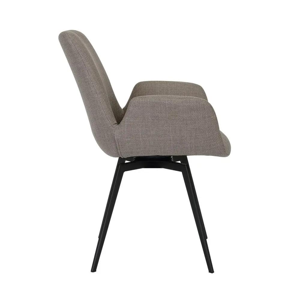 Scaun tapitat cu stofa si picioare metalice, gri / negru, Lima 61x64xh85 cm, dumonde