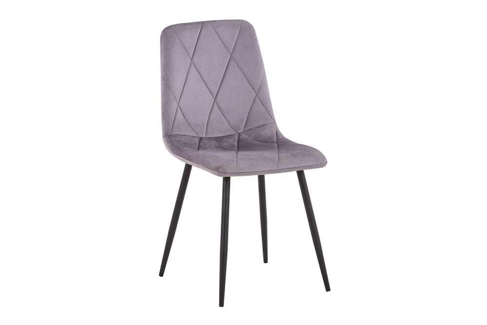 Set 4 scaune tapitate cu stofa si picioare metalice dark grey / negru, Sydney 45x41xh88 cm, dumonde ROM