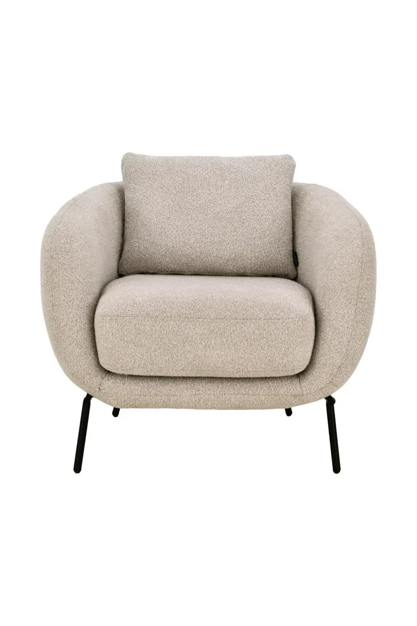 Fotoliu dumonde tapitat Bej modern Mateo 77x83cm ULK