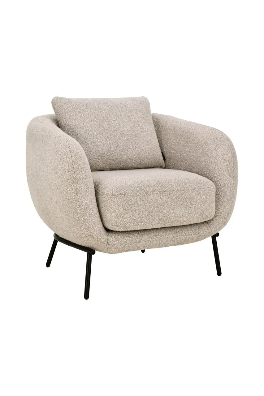 Fotoliu dumonde tapitat Bej modern Mateo 77x83cm ULK