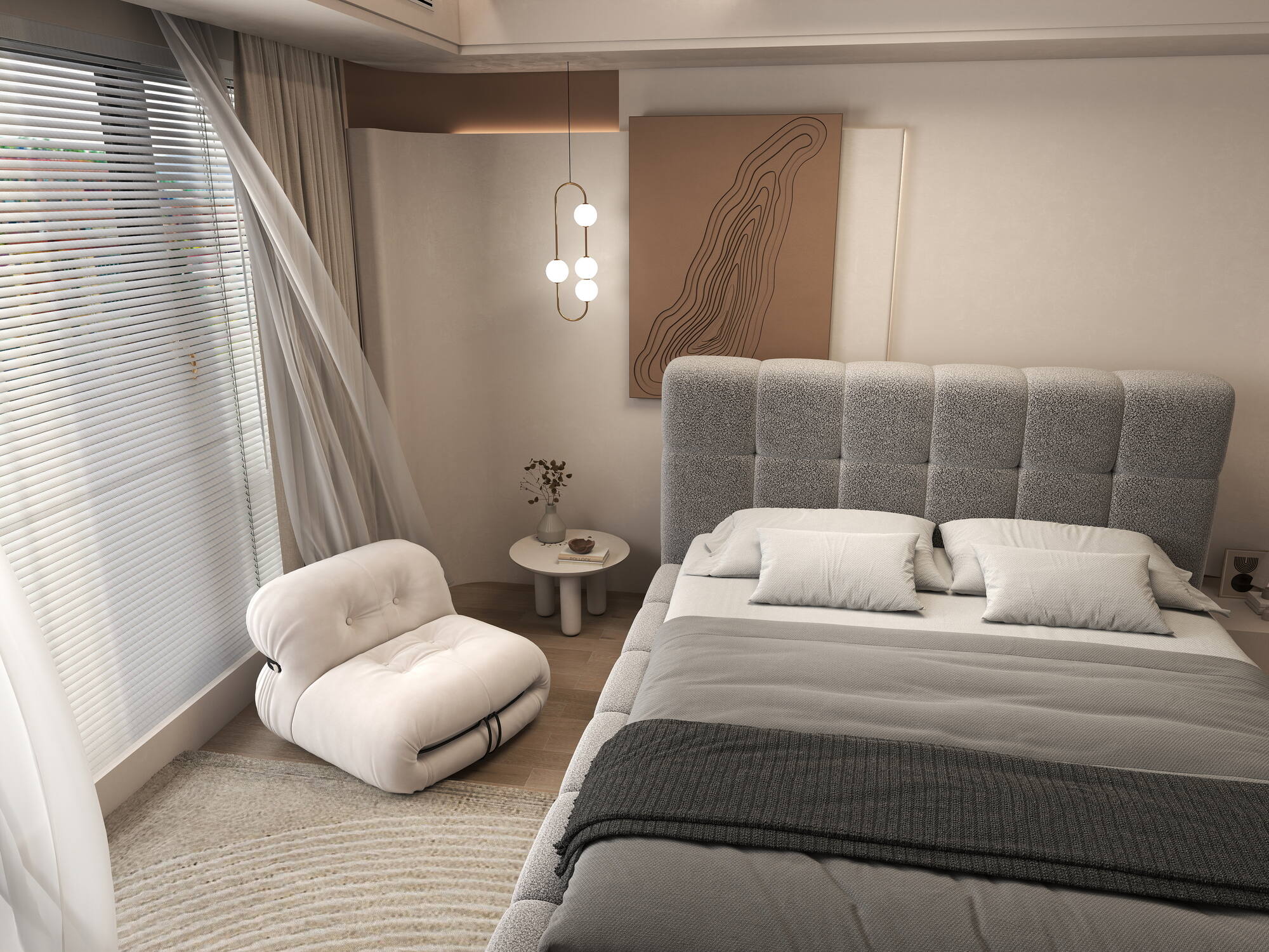 Pat dormitor dumonde, tapitat gri, Lorenzo 180X200 cm, somiera rabatabila inclusa, spatiu depozitare